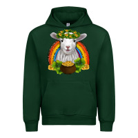 Forest Green st patricks day baby sheep shamrocks gold rainbow Urban Hoodie - RanaPortraitStore