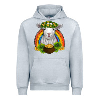 Heather Grey st patricks day baby sheep shamrocks gold rainbow Urban Hoodie - RanaPortraitStore