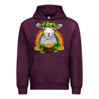 Mauve Wine st patricks day baby sheep shamrocks gold rainbow Urban Hoodie - RanaPortraitStore