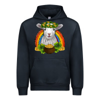 Navy st patricks day baby sheep shamrocks gold rainbow Urban Hoodie - RanaPortraitStore