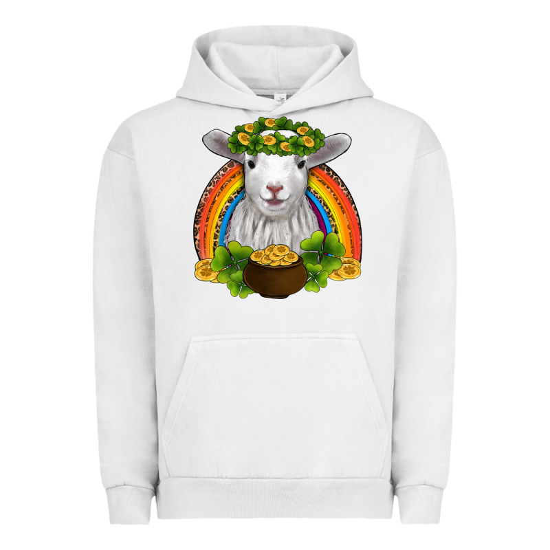 St Patricks Day Baby Sheep Shamrocks Gold Rainbow Urban Hoodie by RanaPortraitStore | Teevron
