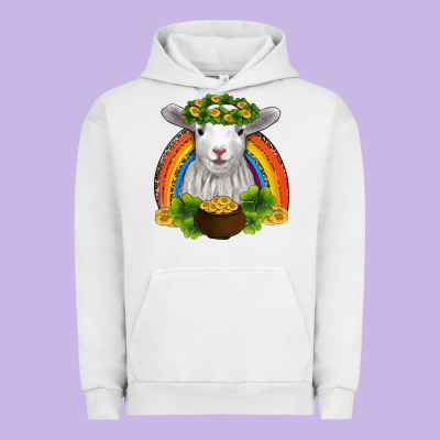 St Patricks Day Baby Sheep Shamrocks Gold Rainbow Urban Hoodie Designed By Ranaportraitstore