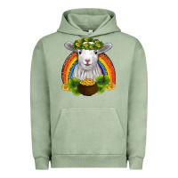 Pigment Oil Green st patricks day baby sheep shamrocks gold rainbow Urban Hoodie - RanaPortraitStore
