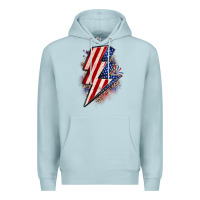Leopard American Flag Lightning Bolt Premium Hoodie | Teevron