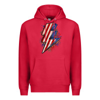 Cardinal leopard american flag lightning bolt Premium Hoodie - Zillion Design Studio
