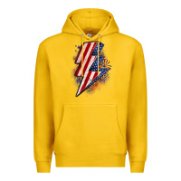 Lemon leopard american flag lightning bolt Premium Hoodie - Zillion Design Studio