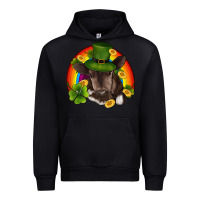 Black st patricks day baby cow shamrock rainbow gold Urban Hoodie - RanaPortraitStore