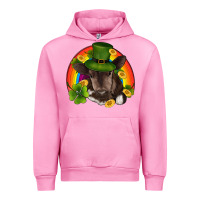 Fuchsia Pink st patricks day baby cow shamrock rainbow gold Urban Hoodie - RanaPortraitStore