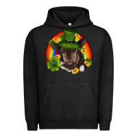 Pigment Black st patricks day baby cow shamrock rainbow gold Urban Hoodie - RanaPortraitStore
