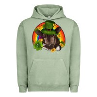 Pigment Oil Green st patricks day baby cow shamrock rainbow gold Urban Hoodie - RanaPortraitStore
