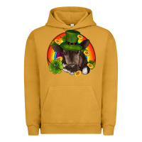 Pigment Peanut Butter st patricks day baby cow shamrock rainbow gold Urban Hoodie - RanaPortraitStore