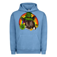 Pigment Pebble Blue st patricks day baby cow shamrock rainbow gold Urban Hoodie - RanaPortraitStore
