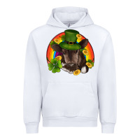White st patricks day baby cow shamrock rainbow gold Urban Hoodie - RanaPortraitStore