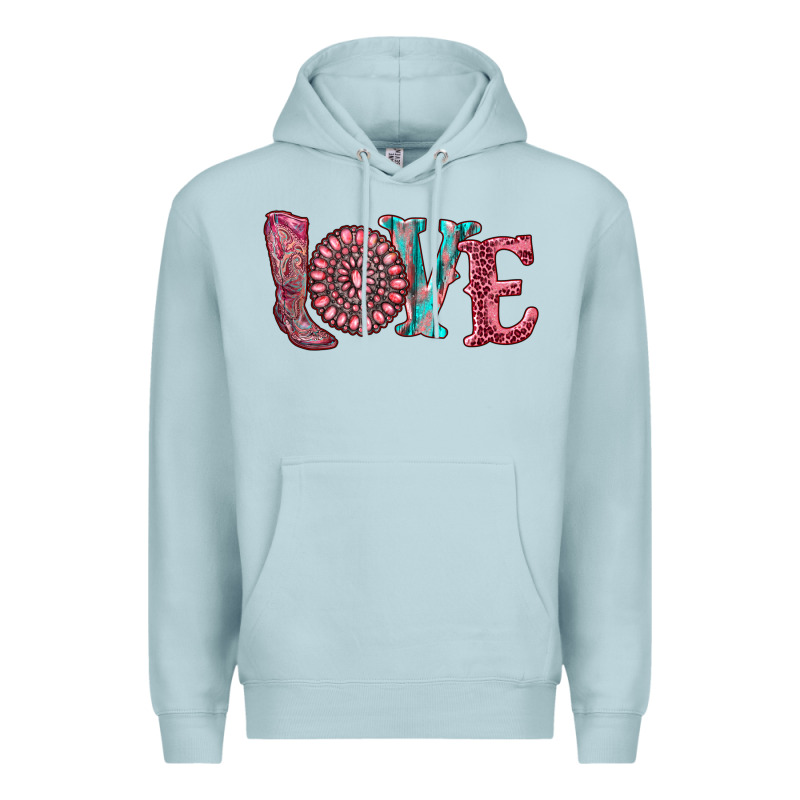 Valentine's Day Love With Boots And Gemstone Premium Hoodie by RanaPortraitStore | Teevron