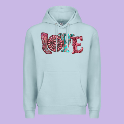 Valentine's Day Love With Boots And Gemstone Premium Hoodie Designed By Ranaportraitstore