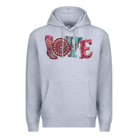 Heather Grey valentine's day love with boots and gemstone Premium Hoodie - RanaPortraitStore