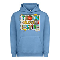 Pigment Pebble Blue teach love inspire Urban Hoodie - texasbilliewilder