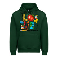 Forest Green teach love inspire teacher Urban Hoodie - texasbilliewilder