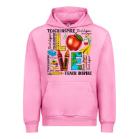 Fuchsia Pink teach love inspire teacher Urban Hoodie - texasbilliewilder