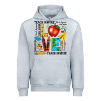 Heather Grey teach love inspire teacher Urban Hoodie - texasbilliewilder