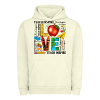 Pigment Pistachio teach love inspire teacher Urban Hoodie - texasbilliewilder