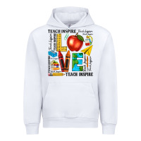 White teach love inspire teacher Urban Hoodie - texasbilliewilder