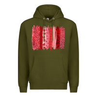 Army Green valentine's day brushstroke Premium Hoodie - RanaPortraitStore
