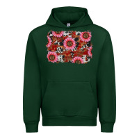 Forest Green valentine's day sunflowers leopard cowhide background Urban Hoodie - RanaPortraitStore