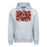 Heather Grey valentine's day sunflowers leopard cowhide background Urban Hoodie - RanaPortraitStore
