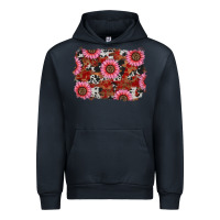 Navy valentine's day sunflowers leopard cowhide background Urban Hoodie - RanaPortraitStore