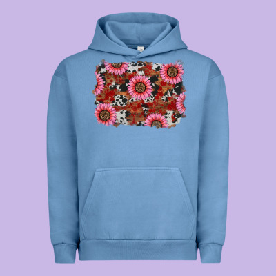 Valentine's Day Sunflowers Leopard Cowhide Background Urban Hoodie Designed By Ranaportraitstore