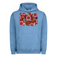 Pigment Pebble Blue valentine's day sunflowers leopard cowhide background Urban Hoodie - RanaPortraitStore