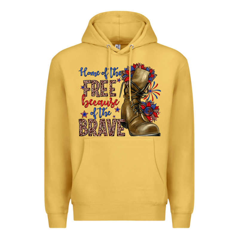 Home Of The Free Because Of The Brave Premium Hoodie by Zillion Design Studio | Teevron