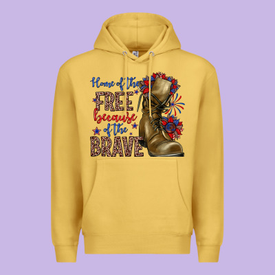 Home Of The Free Because Of The Brave Premium Hoodie Designed By Zillion Design Studio