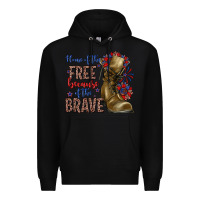 Black home of the free because of the brave Premium Hoodie - Zillion Design Studio