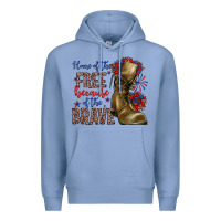 Colony Blue home of the free because of the brave Premium Hoodie - Zillion Design Studio