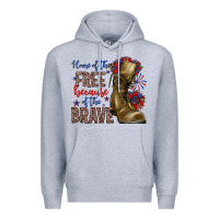 Heather Grey home of the free because of the brave Premium Hoodie - Zillion Design Studio
