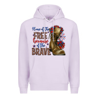 Lilac home of the free because of the brave Premium Hoodie - Zillion Design Studio