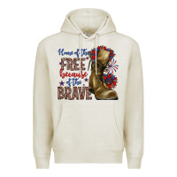 Oatmeal Heather home of the free because of the brave Premium Hoodie - Zillion Design Studio