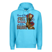 Ocean Blue home of the free because of the brave Premium Hoodie - Zillion Design Studio