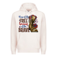 Pale Pink home of the free because of the brave Premium Hoodie - Zillion Design Studio