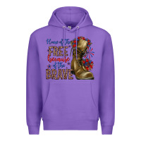 Purple home of the free because of the brave Premium Hoodie - Zillion Design Studio