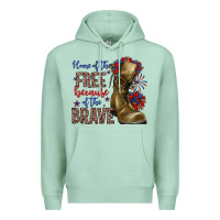 Seafoam home of the free because of the brave Premium Hoodie - Zillion Design Studio