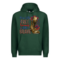 Sports Green home of the free because of the brave Premium Hoodie - Zillion Design Studio