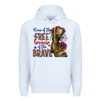 White home of the free because of the brave Premium Hoodie - Zillion Design Studio