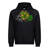 Black st patricks day shamrock gold Urban Hoodie - RanaPortraitStore