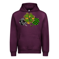 Mauve Wine st patricks day shamrock gold Urban Hoodie - RanaPortraitStore