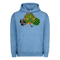 Pigment Pebble Blue st patricks day shamrock gold Urban Hoodie - RanaPortraitStore