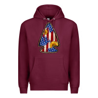 Burgundy American flag sunflower arrowhead Premium Hoodie - Zillion Design Studio