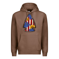 Chestnut American flag sunflower arrowhead Premium Hoodie - Zillion Design Studio